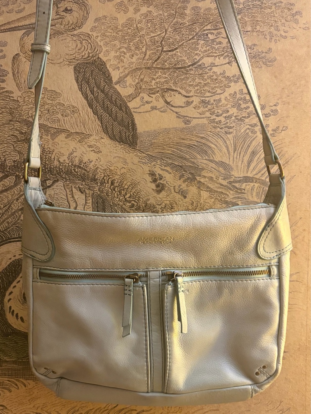 * American Leather Co. Crossbody Shoulder Bag Light Sage Green *
